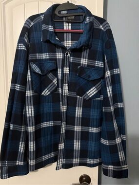 Original Deluxe Navy & Blue Plaid Lightweight Shirt Jacket
